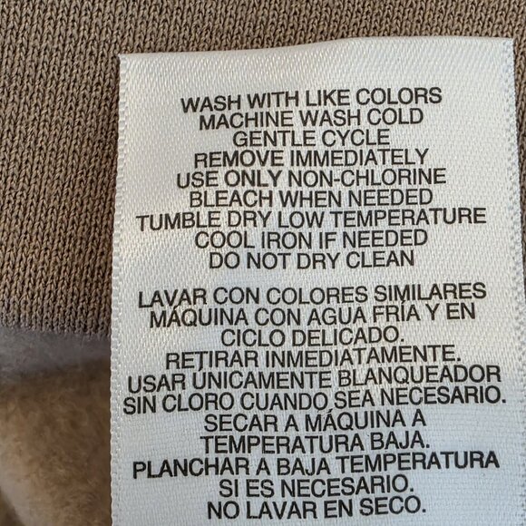 Mondetta Collared Pullover Womens XL Tan Fleece Lined Recycled Fabric Sweater - Picture 12 of 16